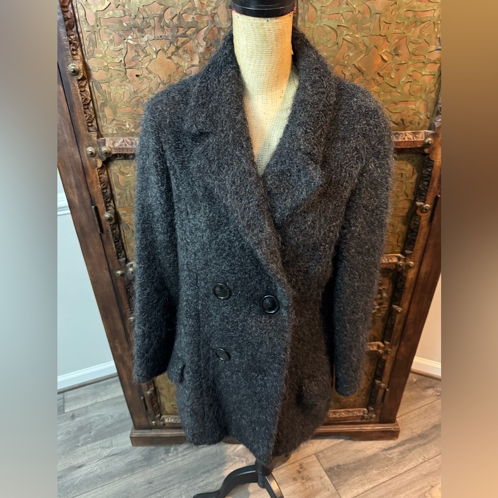 Mondi Charcoal Double-Breasted Pea Coat‎ 36
